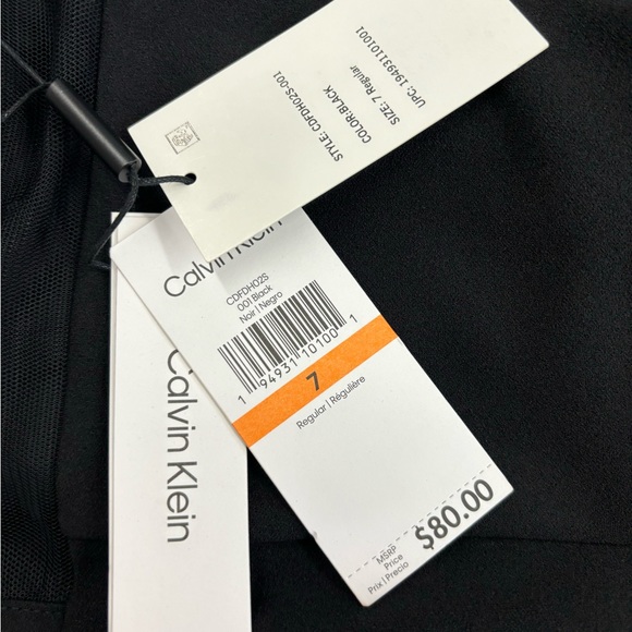 New! Calvin Klein illusion mesh bow front girls formal black dress - Picture 7 of 9